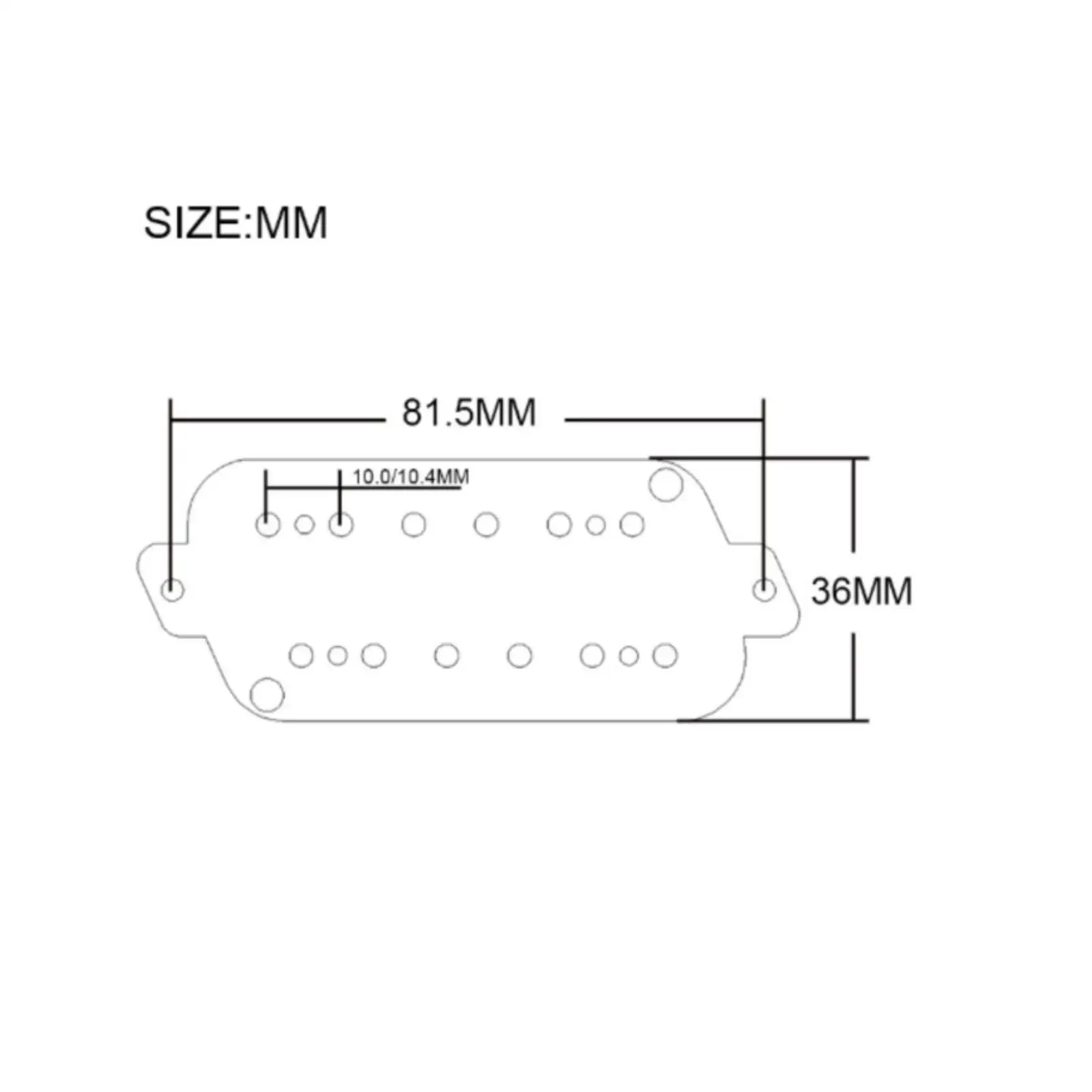 Six String Electric Guitar Pickup Mounting Plate Slanted Fan Shape Fiberboard Base Neck Bridge