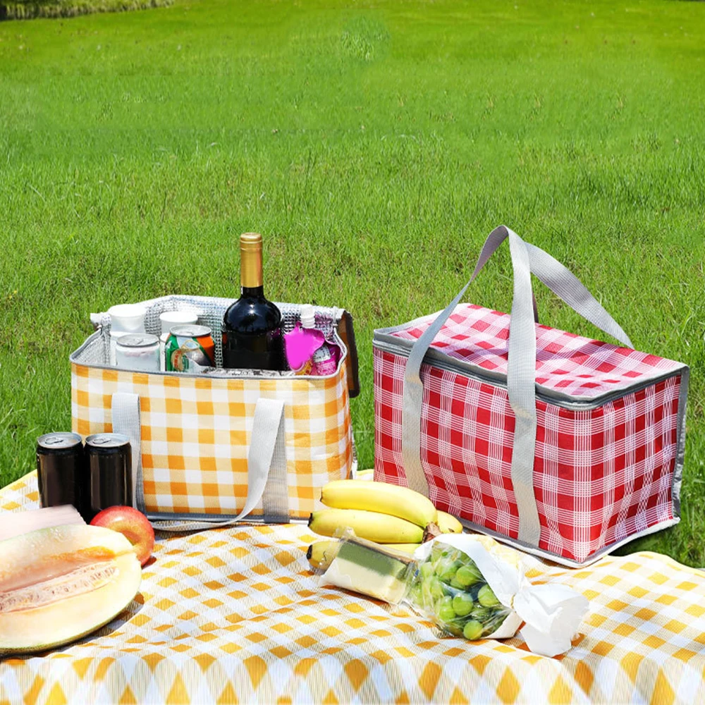 Portable Lunch Bag Foldable Insulation Picnic Food Thermal Bag Summer Ice Pack Drink Carrier Large Insulated Delivery Bags