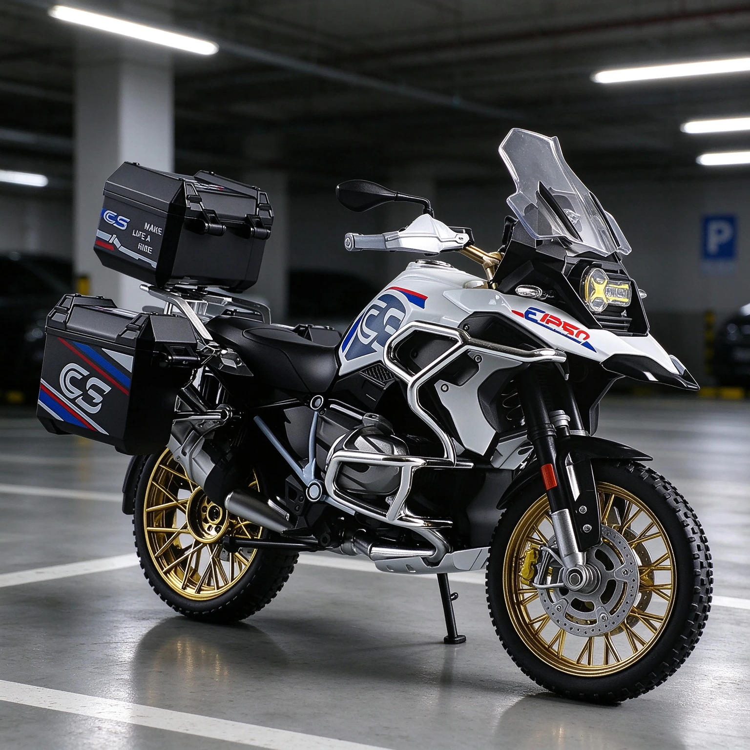1:10 R1250 GS Water Bird Motorcycle Simulation Alloy Model with Light Collection Model CarCollection Gift