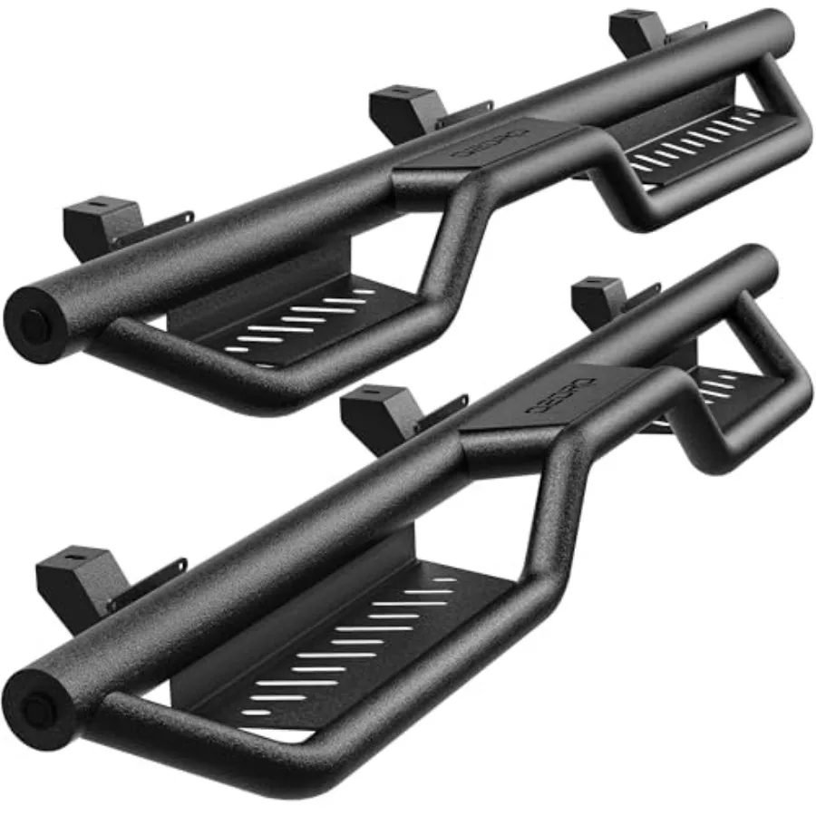

Running Boards Compatible with 2018-2026 Jeep Wrangler JL JLU Unlimited 4 Doors Heavy-Duty Steel Bolt-on Nerf Bars Step Rails B