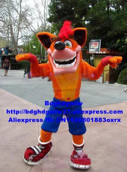 Crash Bandicoot Lobo disfraz de mascota zorro adulto personaje de dibujos animados traje High Street Mall festivales y vacaciones zx493