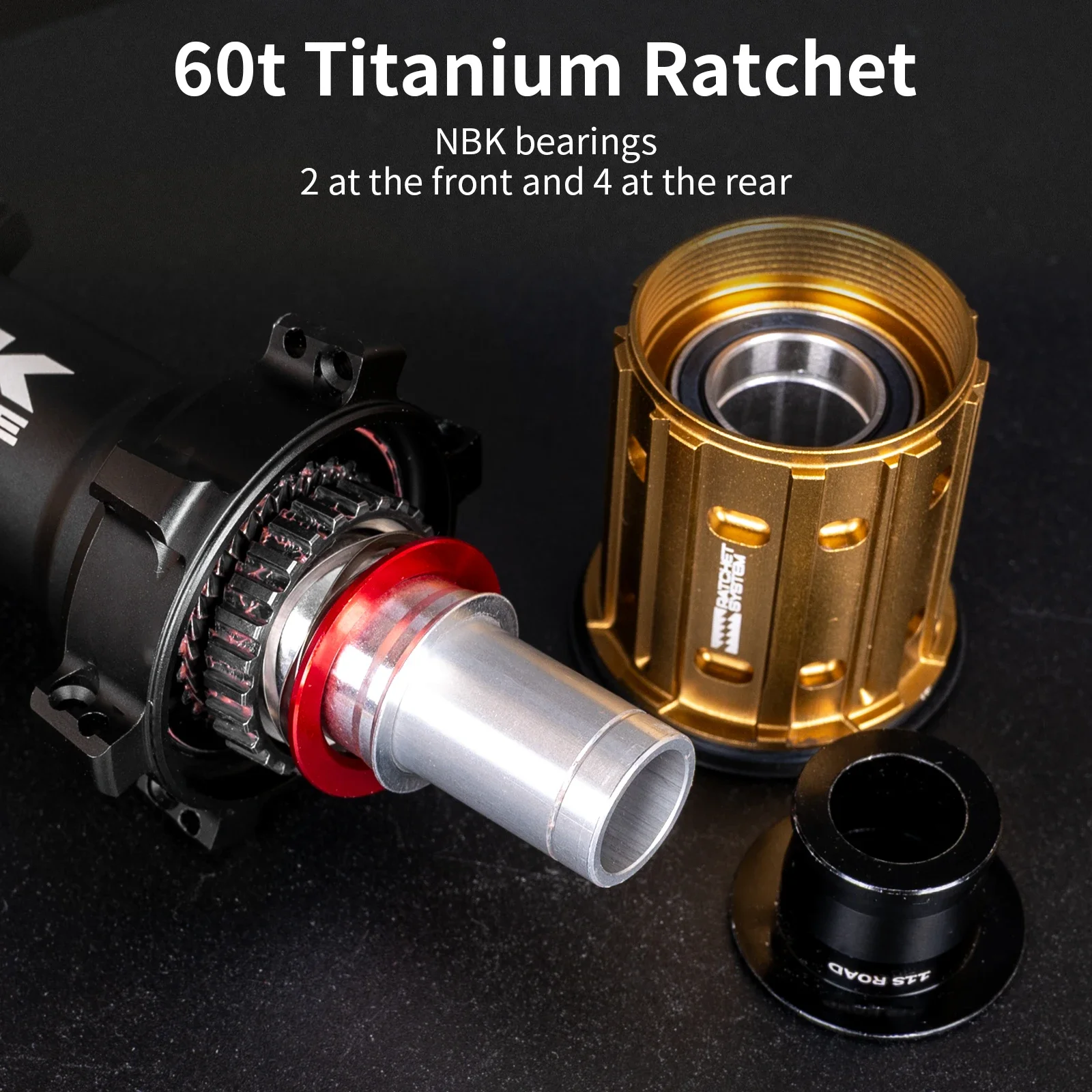KORE TOP‑GUN Carbon Wheelset 60T Ratchet Hub HG/XDR Freehub