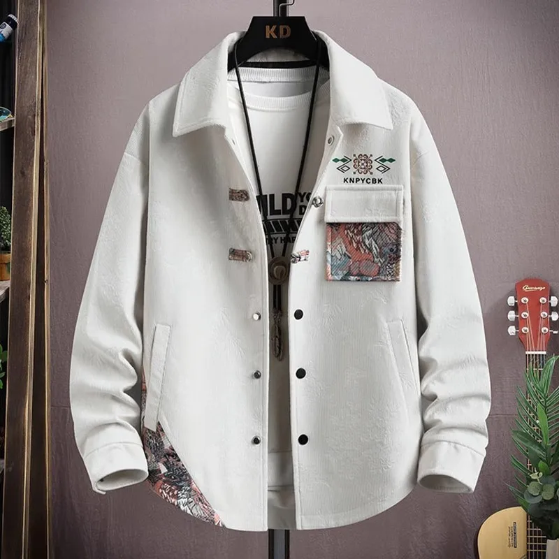 

Новый китайский Sle, мужская куртка, свободный повседневный воротник, весна-осень, новая мода, большие размеры, верхняя одежда для отдыха, полиэфирное волокно