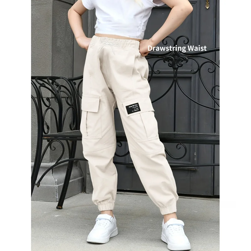 

Neutral Style Multi Pocket Cargo Pants Casual Loose Fit Workwear Trousers for Women Spring Season Other Material 100%