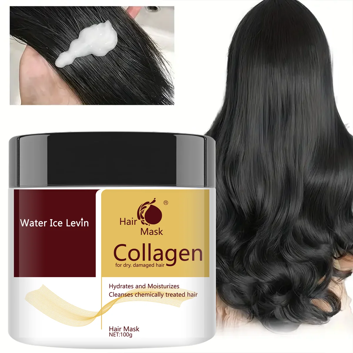 Collagen Hair Mask Deeply Hydrates Intensively Repairs. Revives Dry Damaged Hair. Leaves Smooth Silky Finish.100G