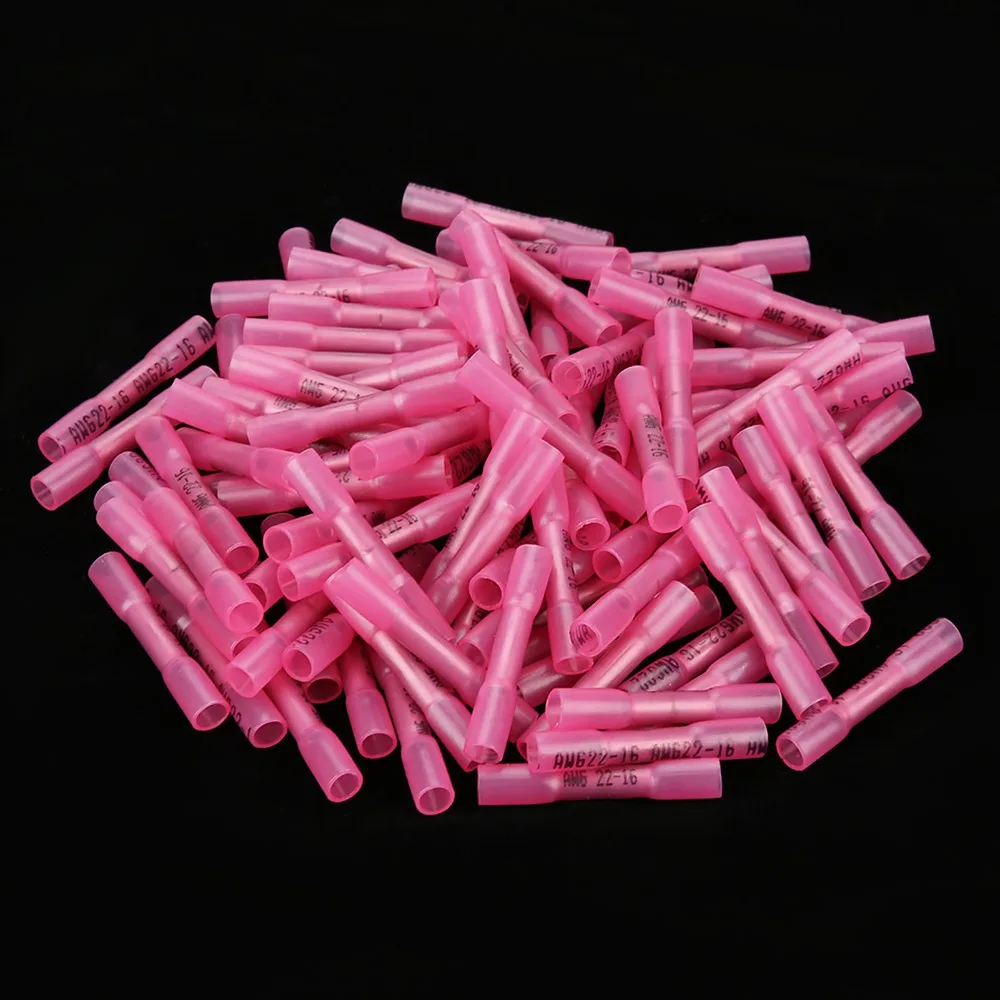 

300 шт. красные, синие, желтые термоусадочные соединители для проводов, изолированные водонепроницаемые обжимные клеммы, набор двойных соединений