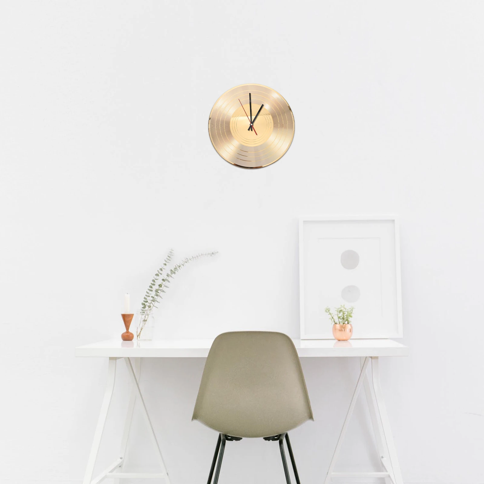 

Record Wall Clock Watch Bedroom Diy Small Decor Fake Vinyl Records Vintage Accessories Colored for Decorative