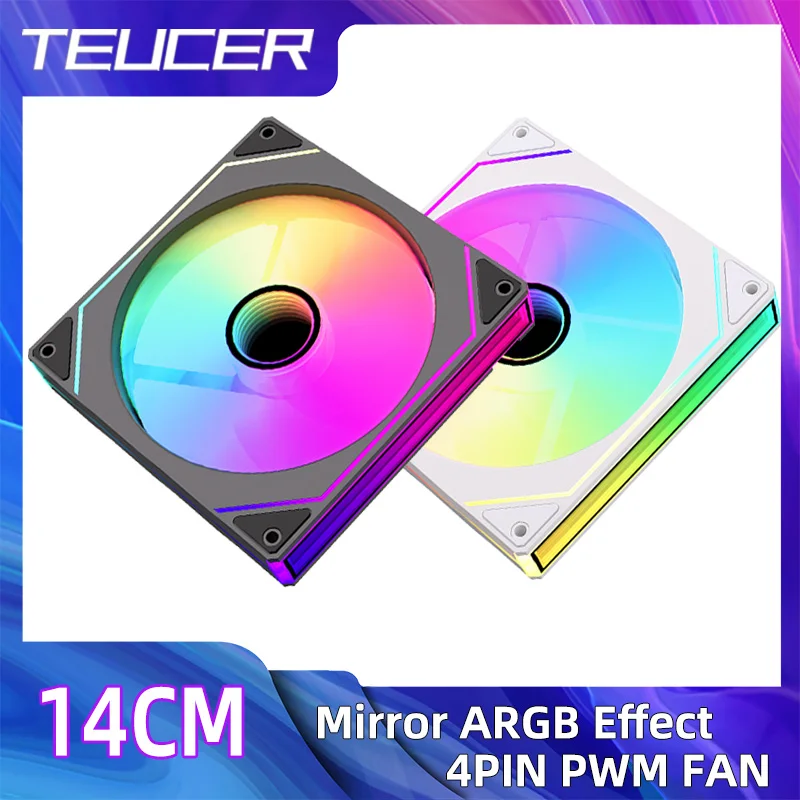 

TEUCER Prism4 Forward/Reverse Fan 140MM 5V 3PIN ARGB 12V 4PIN PWM 1500RPM Hydraulic Bearing High Wind Pressure Design For Gamer