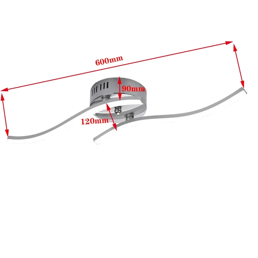 

24W LED Modern Forked Shaped Ceiling Lamp for Living Room Bedroom Kitchen Interior Lighting Chandelier