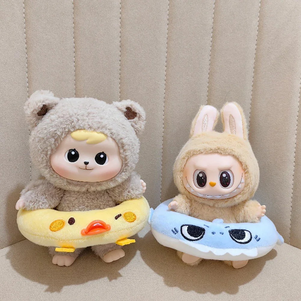 Mini Plush Doll's Swim Clothes Outfit Accessories for Korea Kpop Exo Labubu Idol V1 V2 Swimming Ring Dolls Accessories Gift