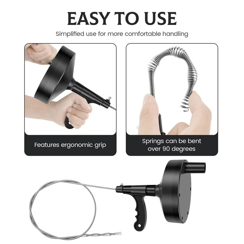 

ABCL 5 м спиральный инструмент для удаления засора, кухонный слив, канализация, инструмент для удаления засора для волос, для ванной комнаты, раковины и туалета