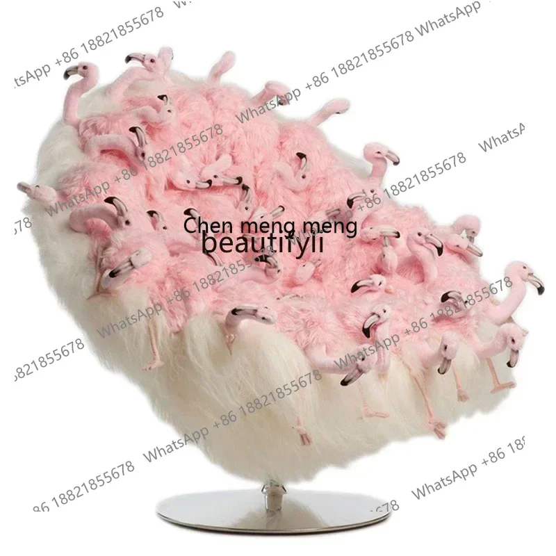 new Italian minimalist cute animals, love flamingo rotating casual seat marriage, metal creativity ss 8617