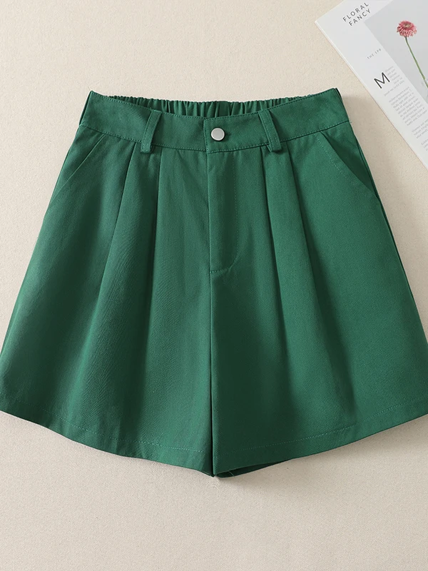 Casual High Waist Thin A-Line Wide Leg Five-Point Pants Women's Summer New Style Commuter Versatile Hot Shorts Casual Cotton ...