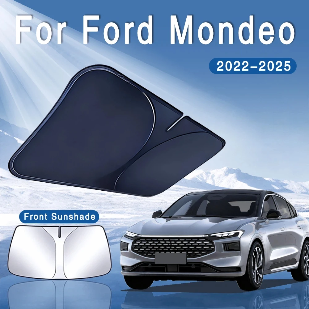 Foldable Car Sun Visor Front Windshield Sunshade Heat Insulation Summer Cooling Auto Accessories For Ford Mondeo 2022~2025 2023