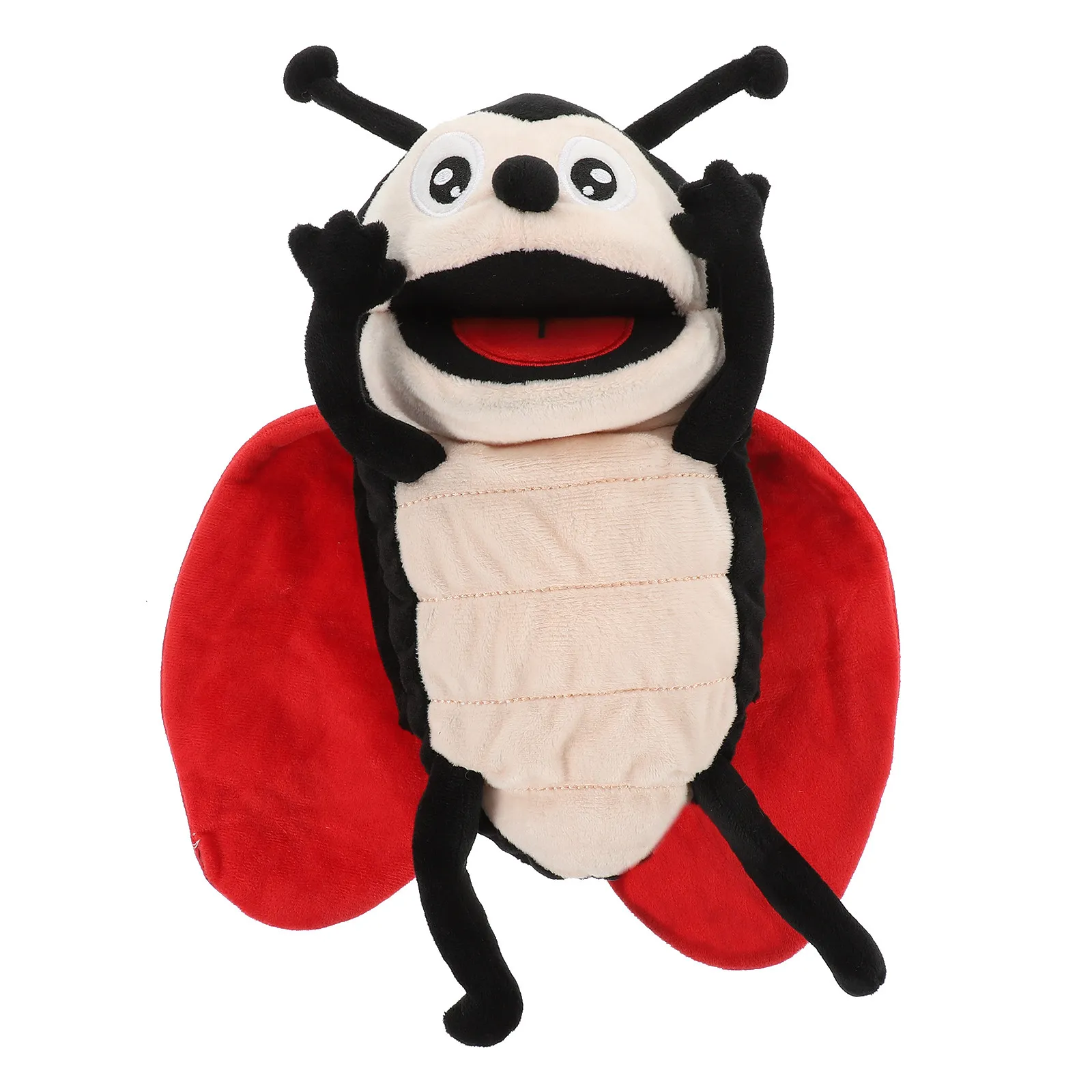 Portable Ladybug Hand Puppet Cartoon Soft Smooth Material Lightweight Interactive Storytelling Parent Child Role Play