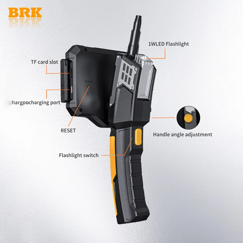 BRK-28 High-Definition Three-Camera Industrial Endoscope with Large LCD Screen for Automotive Repair and Pipeline Inspection