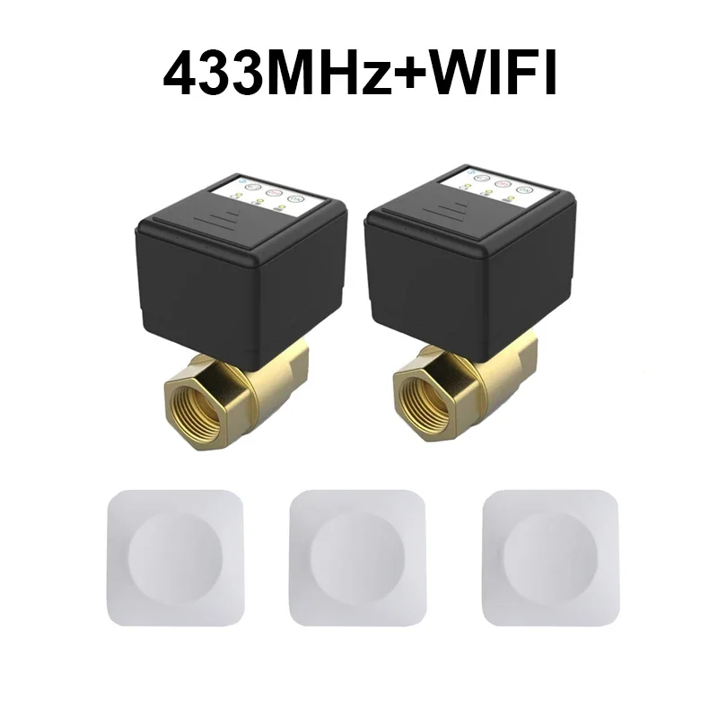 Operated 433MHz Wireless Water Leak Detector Automatic Shut Off Valve 1/2