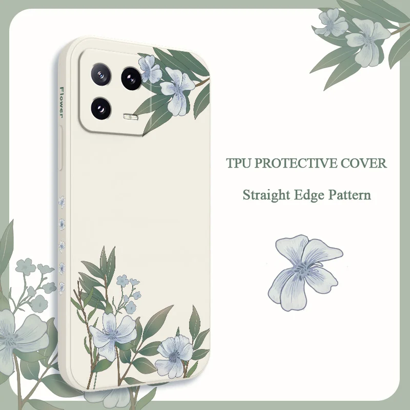 Begegnung Blumen Telefon Fall Für Xiaomi 17 Mi 15 15T 14 14T 13 13T 12 12X 12T 12S 11 11T 10 10T 9 9T Pro Lite Flüssigkeit Silikon Co