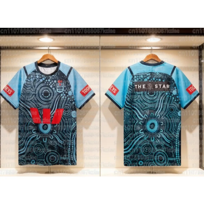 

Новая австралийская синяя рубашка для родителей и детей, тренировочная рубашка, рубашка для регби, быстросохнущая, дышащая, повседневная спортивная одежда с 3D-принтом