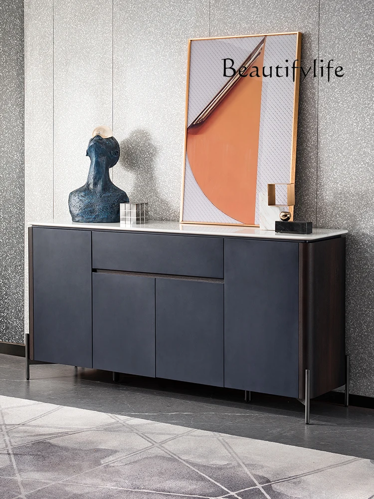 Italian Minimalist Sideboard Cabinet Four-Door Modern Light Luxury Marble Cabinet Side Cabinet Locker