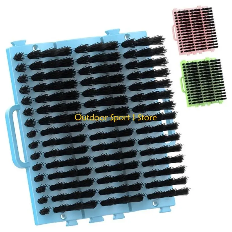 A0KA Durability Pet Massager Grooming Horsehair Cattle Tail Brush Horse Cow Scratcher for Gentle Massage and Easy Cleaning