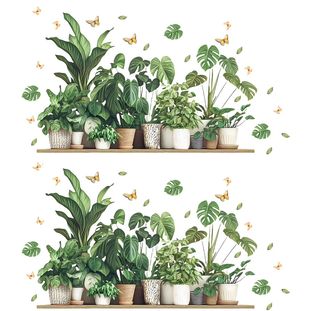 

Wall Posters Green Plant Stickers Home Decoration Easy Application Stickers Flexible Design Options Long-Lasting Beauty