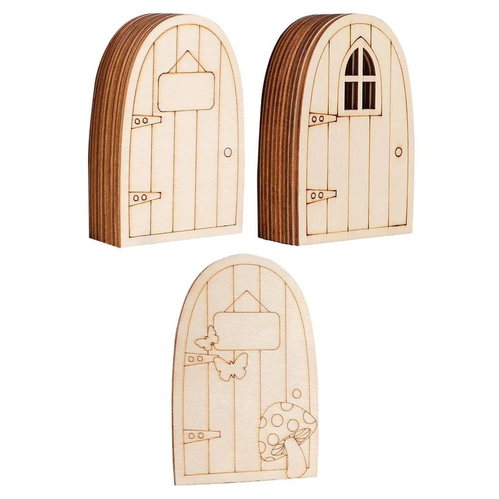 

30 Pcs Trinkets Wooden House Slice Cutout Hut Decoration Shape Ornament Furniture Home