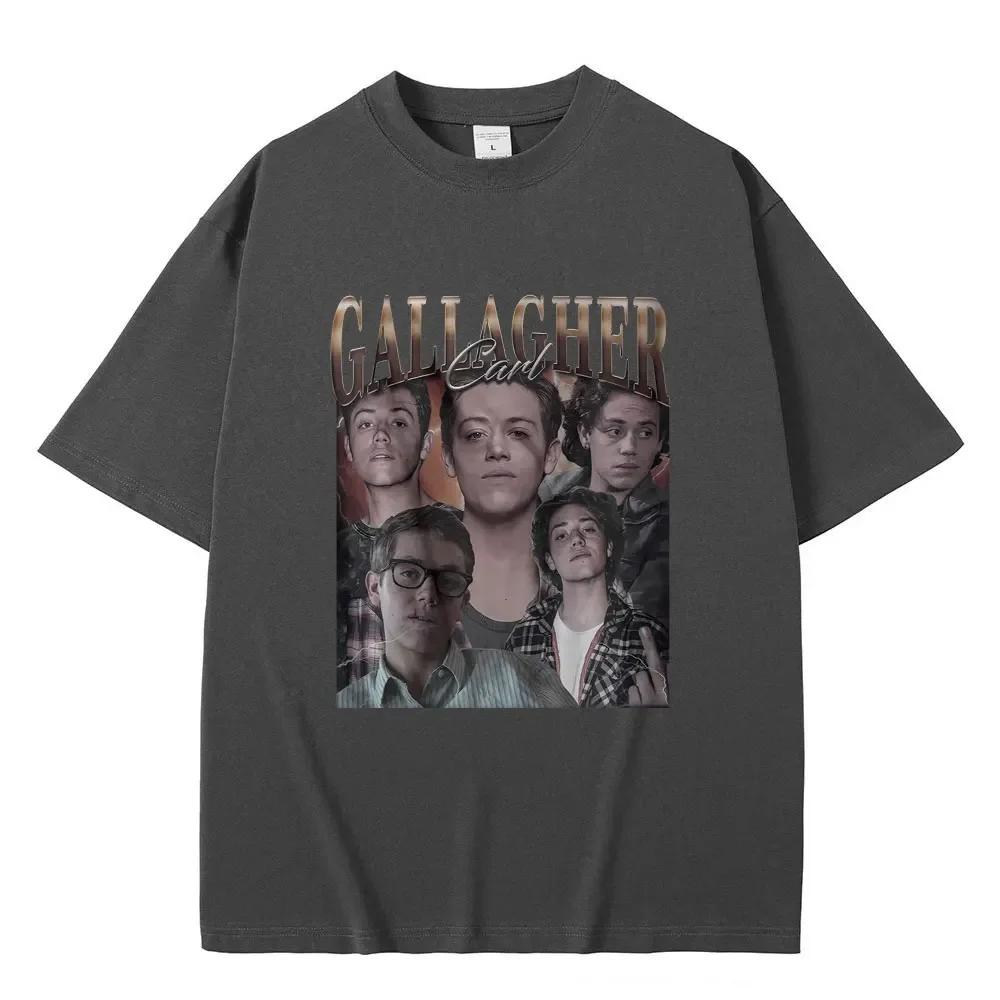 Carl Gallagher Graphic Print T-shirt Men's Gothic Oversized T Shirts Male Fashion Streetwear Men Women's Casual Vintage Tshirt