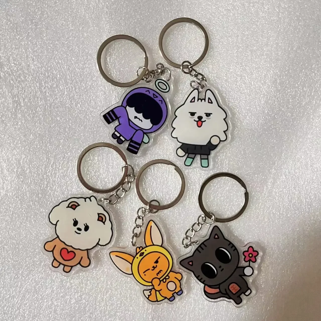 Kpop TXT Plush Dolls Cute Soobin Beomgyu PPULBATU Same Plush Keyrings Tutu Bar Two-Bar Doll Keychain Rings Plush Bag Pendant