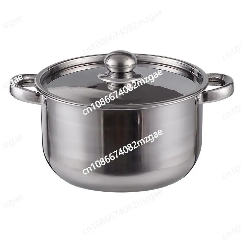 

Ten-piece set of stainless steel soup pot set, gold-plated binaural soup pot set, silver set with lid.