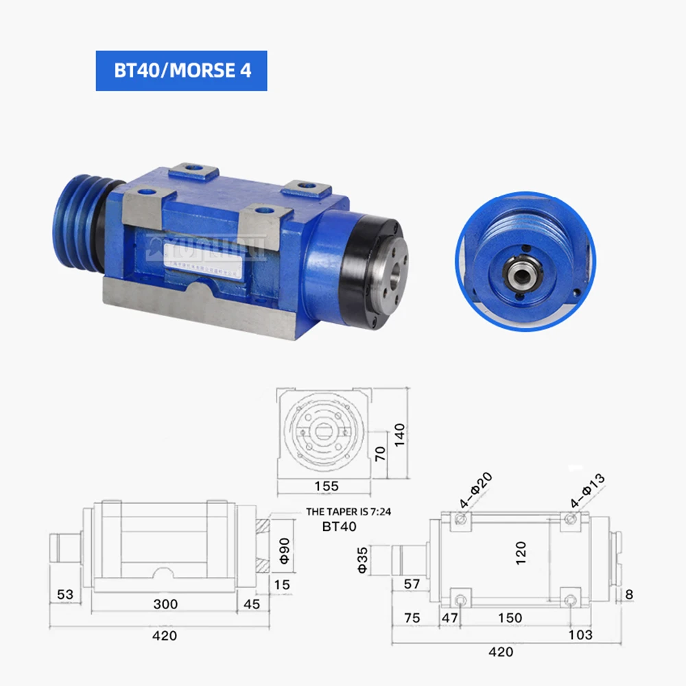 Nt30 / Mt30 Milling Head Spindle Machine Tool Power Head Tapping Tooth Spindle Head for Boring Milling Drilling