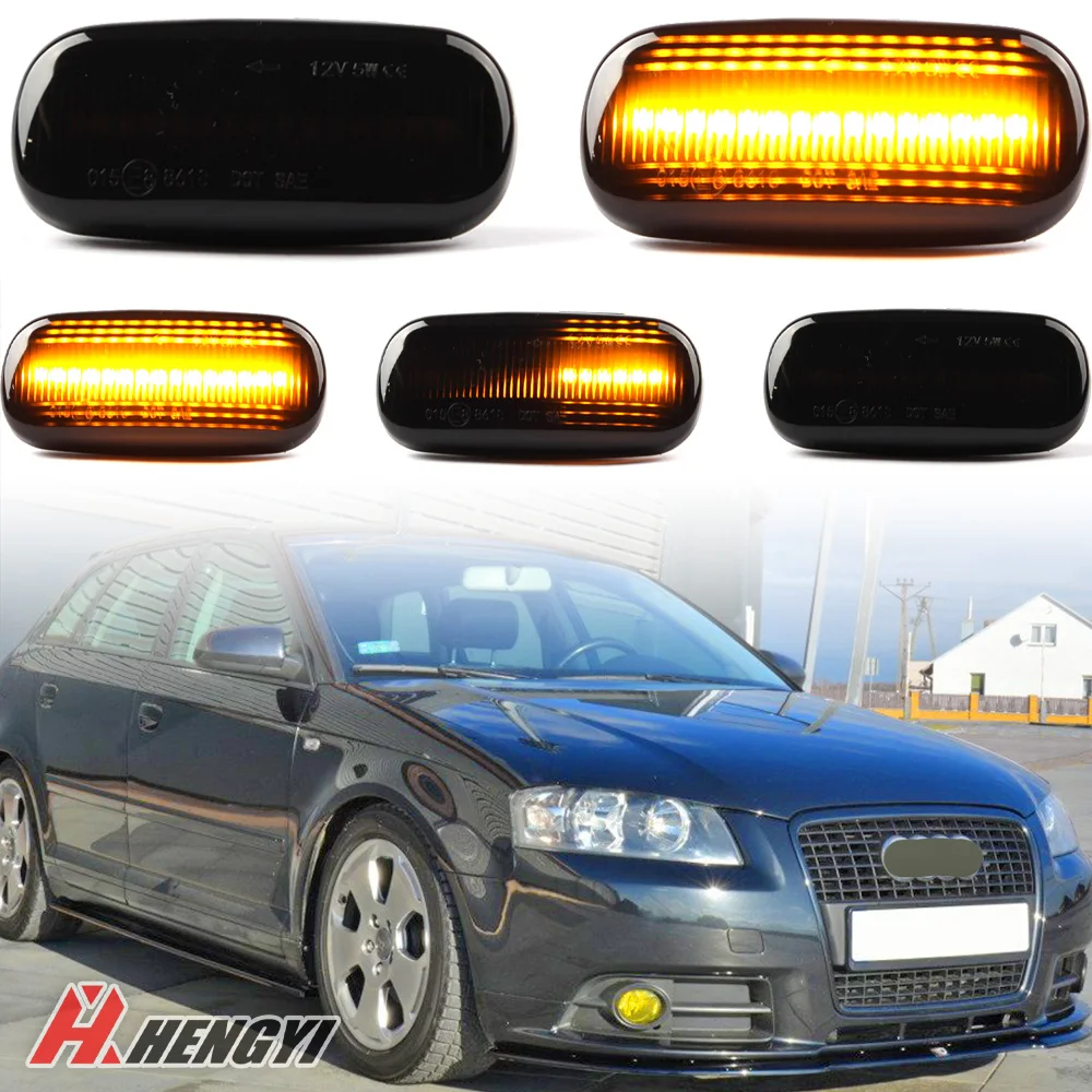 

2pieces Led Dynamic Side Marker Turn Signal Light For Audi A3 8P A4 8E B6/B7 A6 4F C6