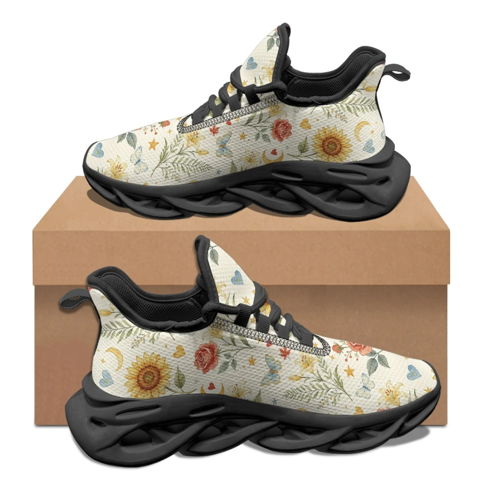 PENSTROLL Sunflower  Butterfly Lightweight Blade Sneakers for Sports Mesh & EVA Men's Racing Shoes Men's Sneakers