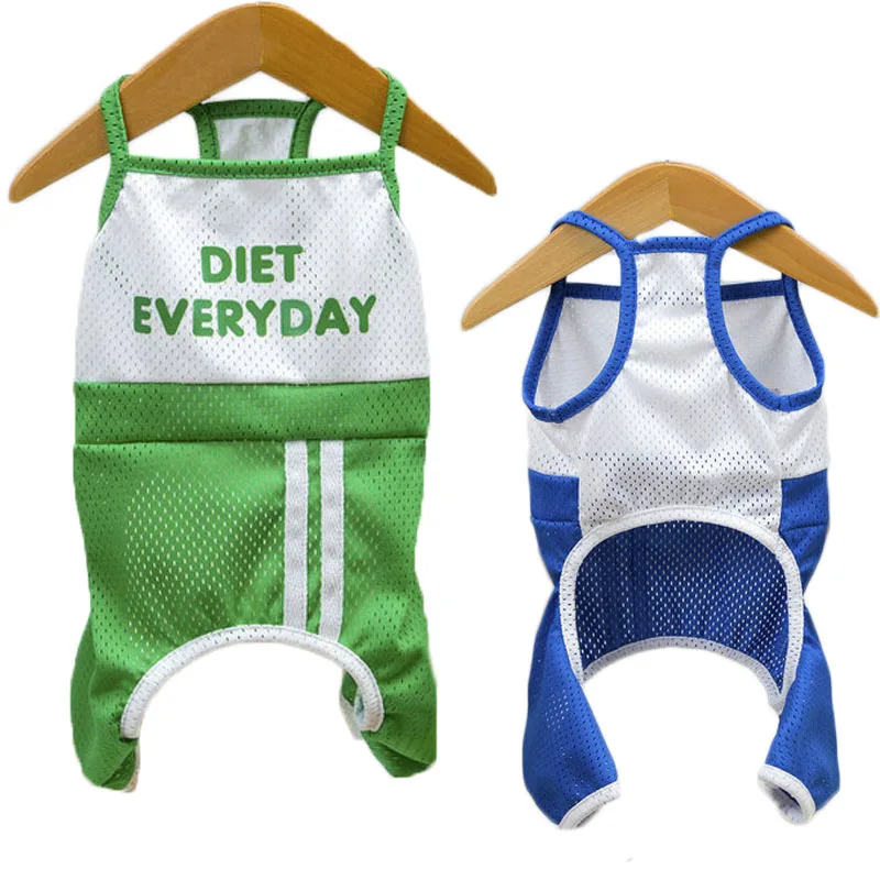 

Mesh Dog Clothes Jumpsuit Summer 4-Legs Sling Hoodie Onesie For Small Dogs Chihuahua Yorks Puppy Mosquito-Proof Pajamas Overalls