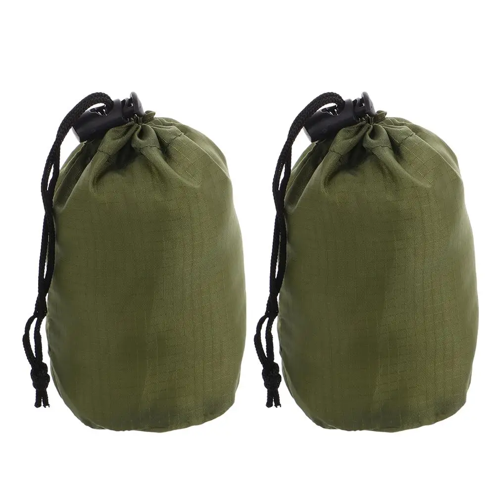 2 pçs saco de armazenamento de capa de chuva ao ar livre sacos compactos caminhada acampamento portátil transportar náilon com cordão viagem