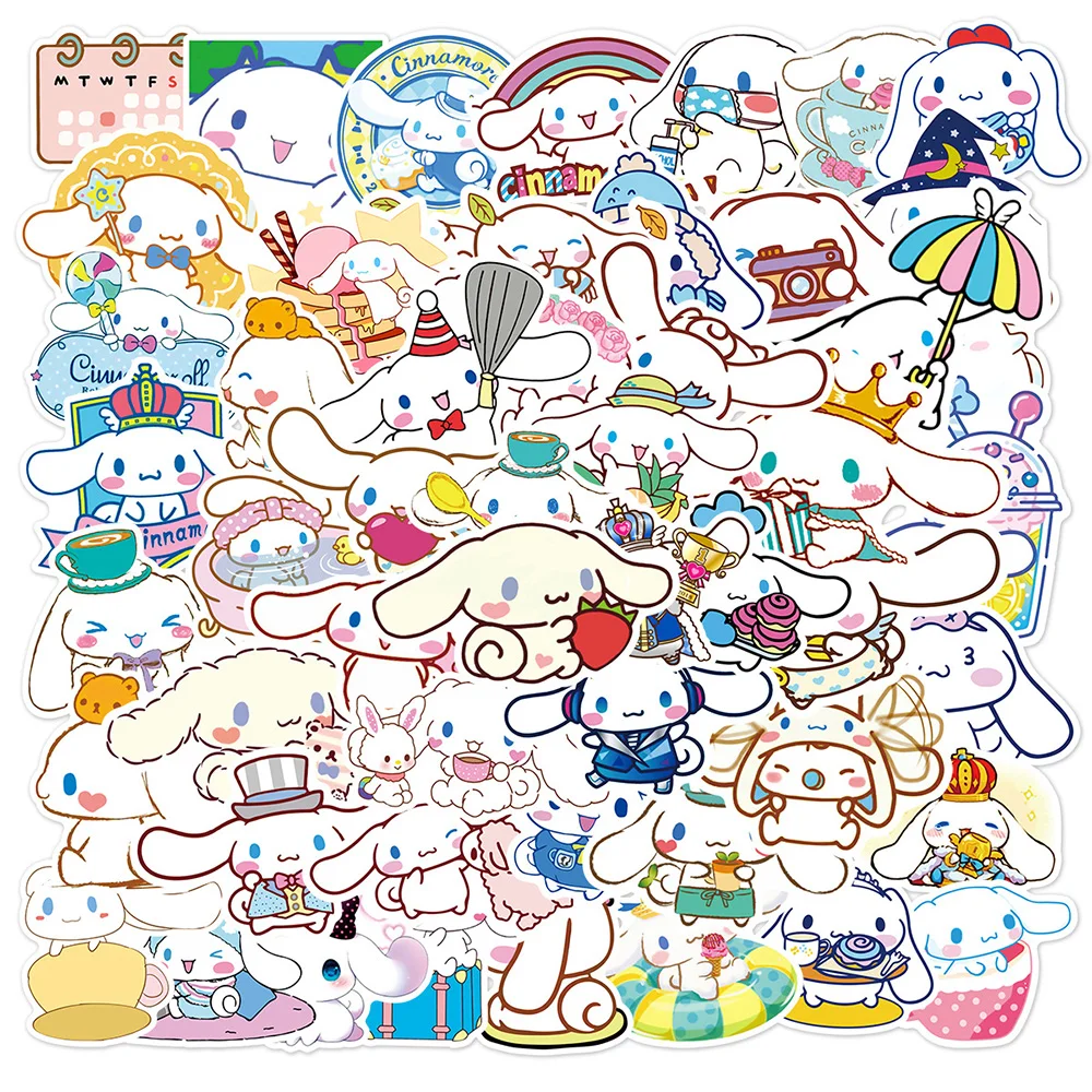 10/30/50pcs Cartoon Cinnamoroll Stickers Cute Sanrio Anime Decals Phone Case Scrapbook Laptop Kawaii Graffiti Sticker Decoration