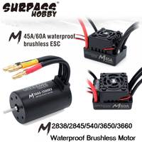 M2838/2845/540/3650/3660 Waterproof Brushless Motor M45A/60A ESC Combo for 1/10 1/12 1/14 1/16 RC Car Traxxas Off-Road RC Parts