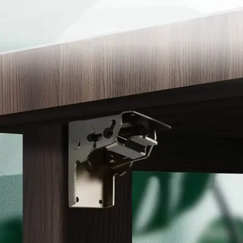 90 Degrees Self-locking Folding Hinge Anti-corrosion Invisible Connector Hole-free Spring Hinge Table Legs Brackets