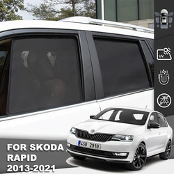 For Skoda Rapid Liftback 2012-2022 Magnetic Car Sunshade Visor Front Windshield Frame Curtain Baby Rear Side Window Sun Shade