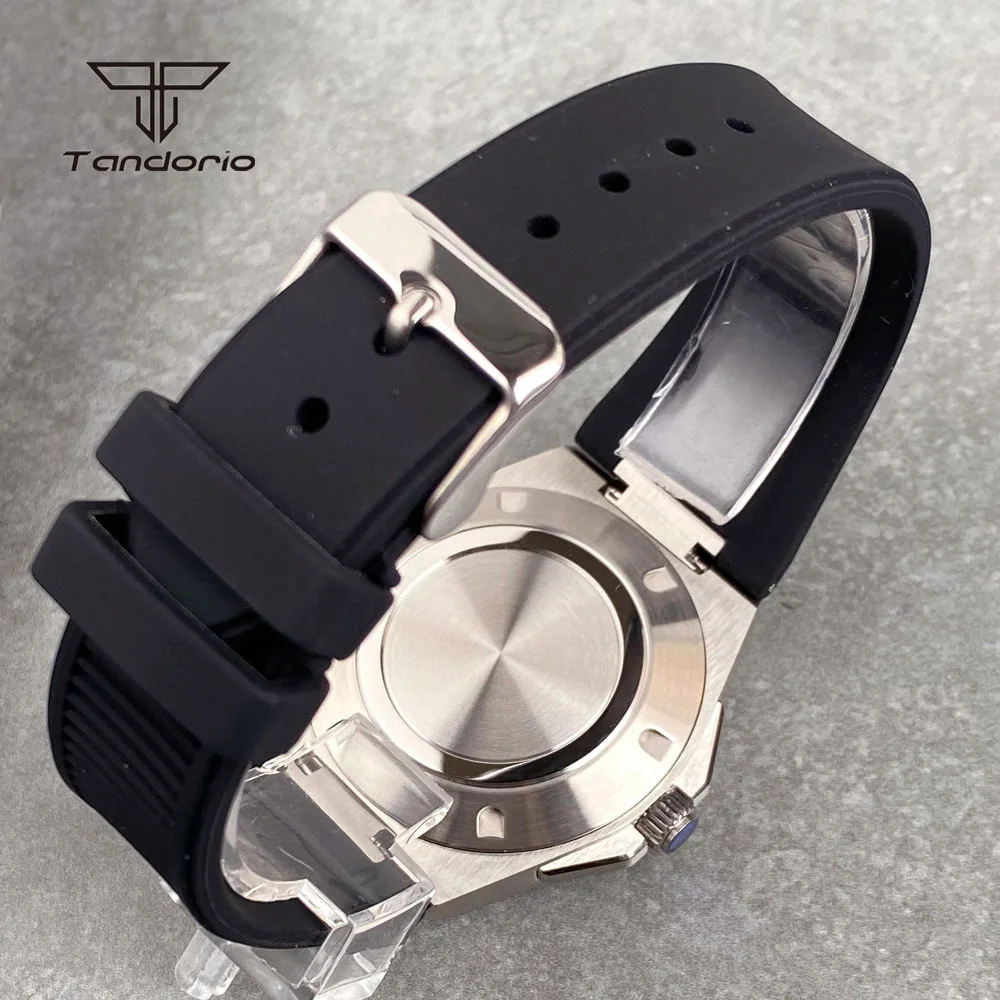 Tandorio Mechanical NH35 Stainless Steel Fashion 40mm Men's Automatic Watch Date Sapphire Business Wristwatch Lume Dive Watches