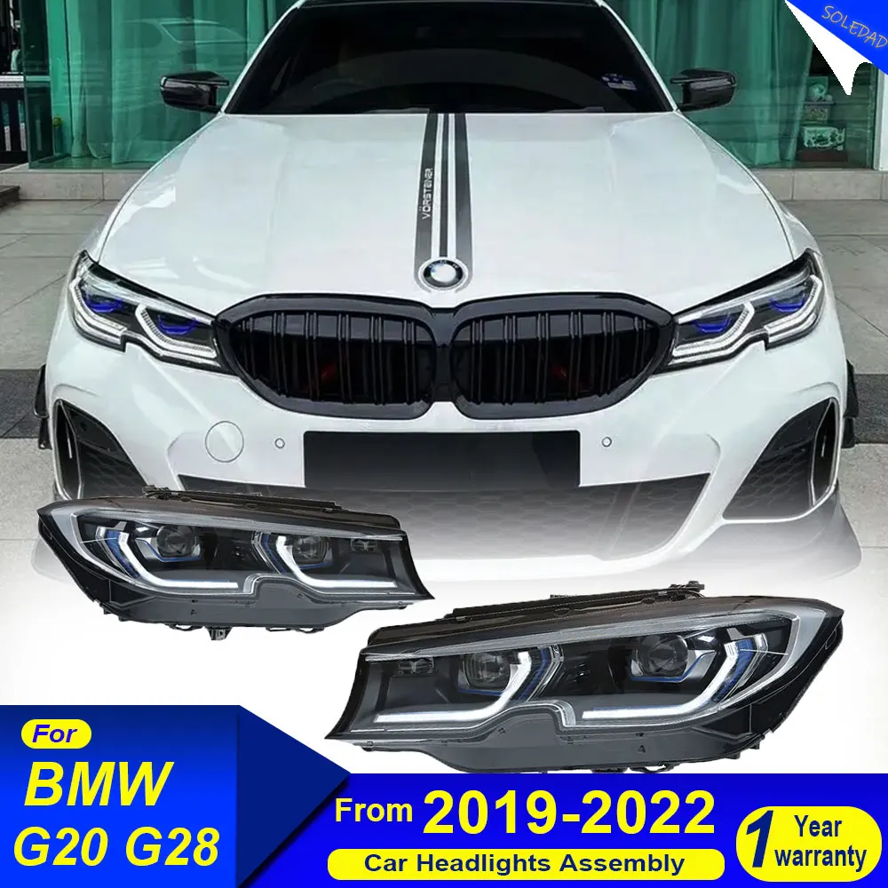 قطع غيار السيارات LED المصابيح الأمامية لسيارات BMW G20 G28 2019-2021 ترقية الليزر نمط أضواء النهار جهاز عرض (بروجكتور) ليد اكسسوارات السيارات تعديل