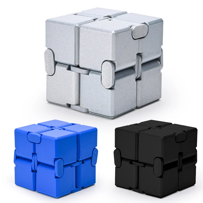 مكعب لا نهائي مبتكر لتخفيف التوتر للأطفال، مكعب الوجه بالإصبع للبالغين، لعبة تخفيف التوتر بأطراف الأصابع