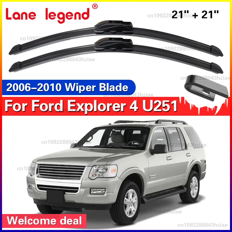 Scheibenwischer LHD Frontwischerblätter für Ford Explorer 4 U251 2006–2010 Windschutzscheibe Windschutzscheibe Fenster Auto Regenbürsten 21"+21"