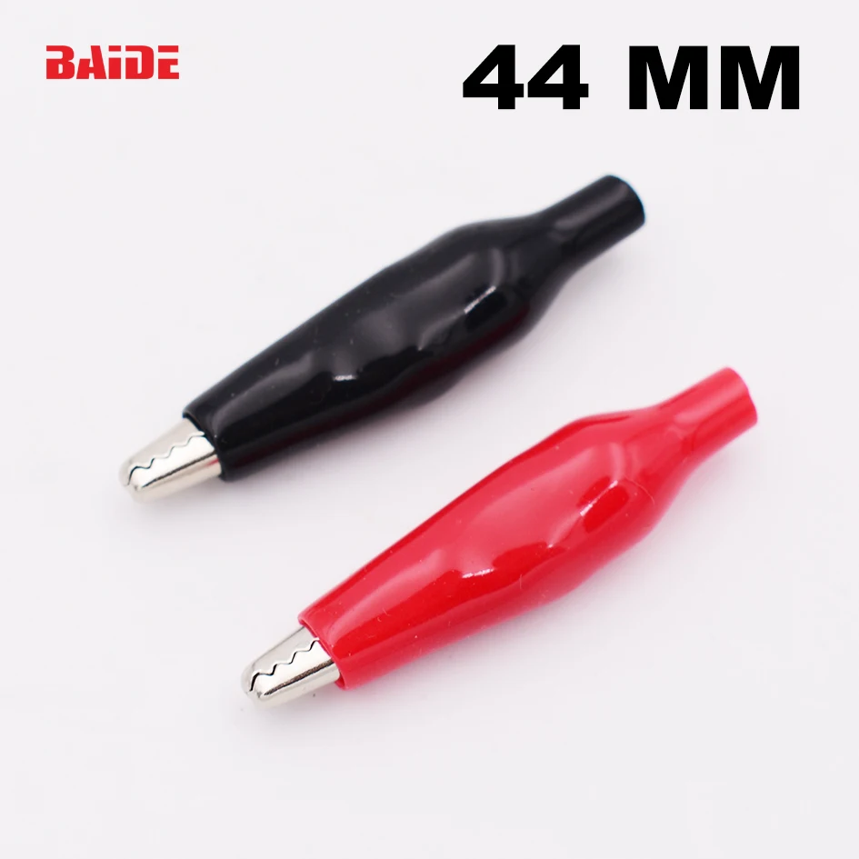 Metal Alligator Clip crocodile electrical Clamp FOR Testing Probe Meter 44MM Black and red Plastic Boot 6000pcs/lot