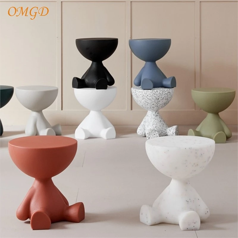 OMGD Creative Small Flat Living Room Household Small Coffee Table Lying Flat Sofa Side Table Balcony Bedside Small Tea Table image 4