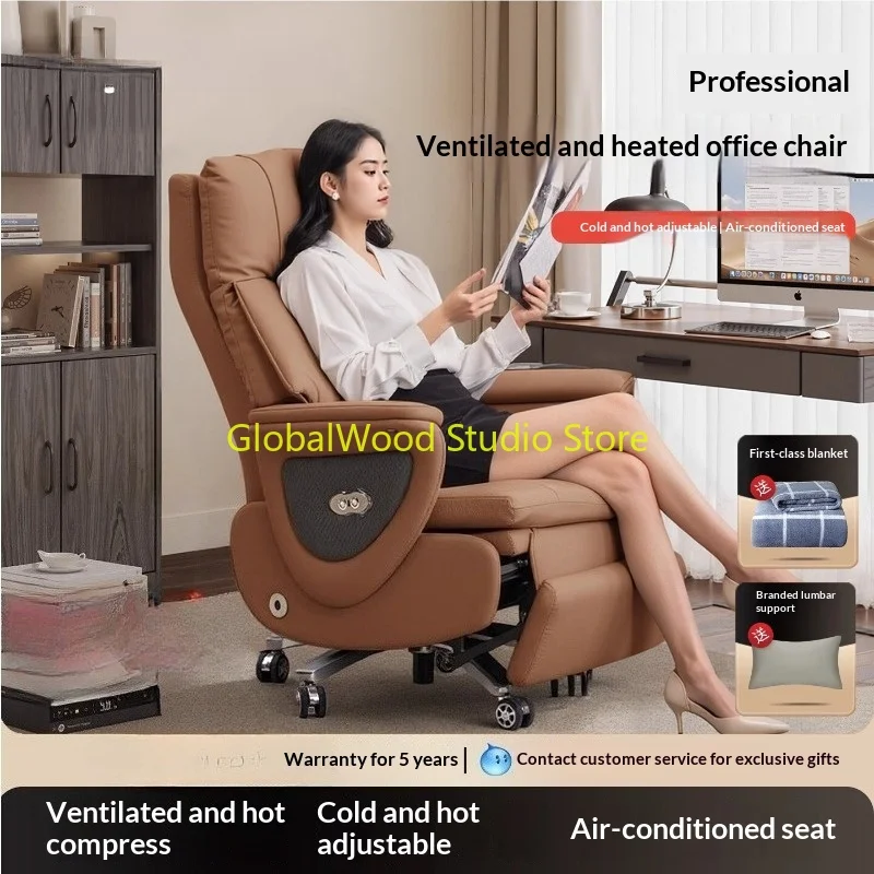 

Cowhide Chair Electric Massage Executive Cover Heating And Ventilation Chair Without Wheels Sillas Mecedoras Adultos