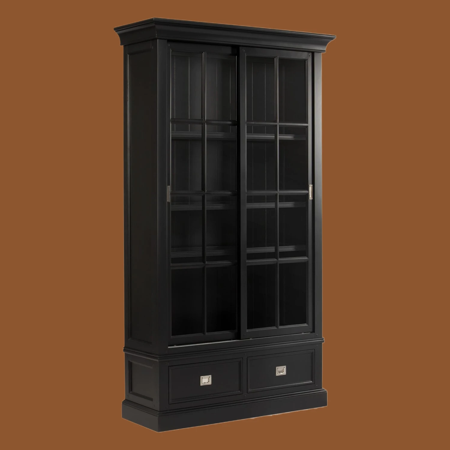 

American solid wood high-end luxury bookcase living room display cabinet locker figure display cabinet