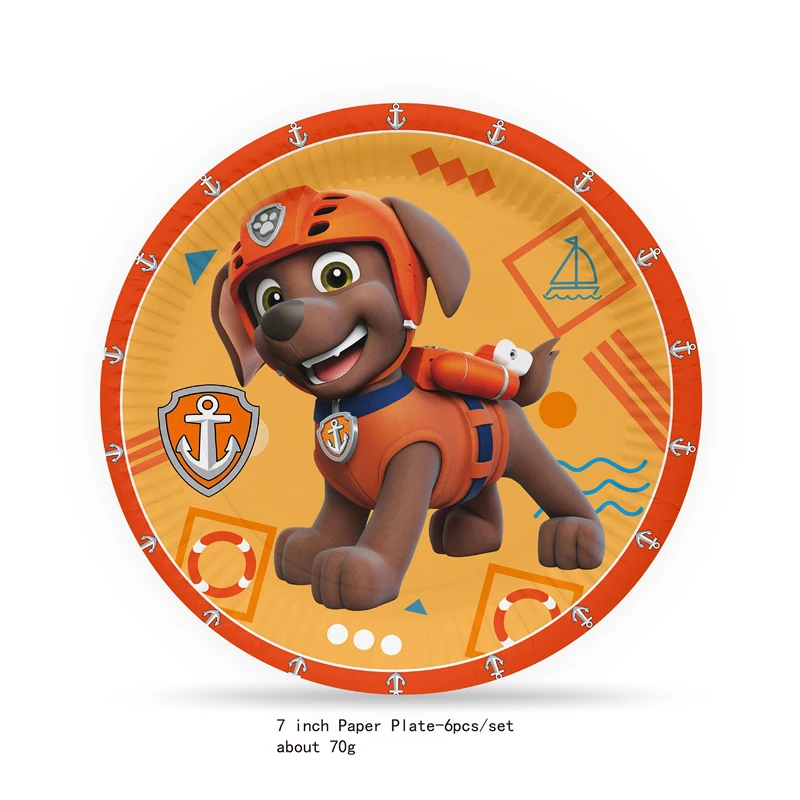 Assiette Décorative en Forme de Chiens Paw Patrol pour Enfant, Fournitures de ixd\'Anniversaire, Poulet Britannique, Ensembles pour ixPréChristophe