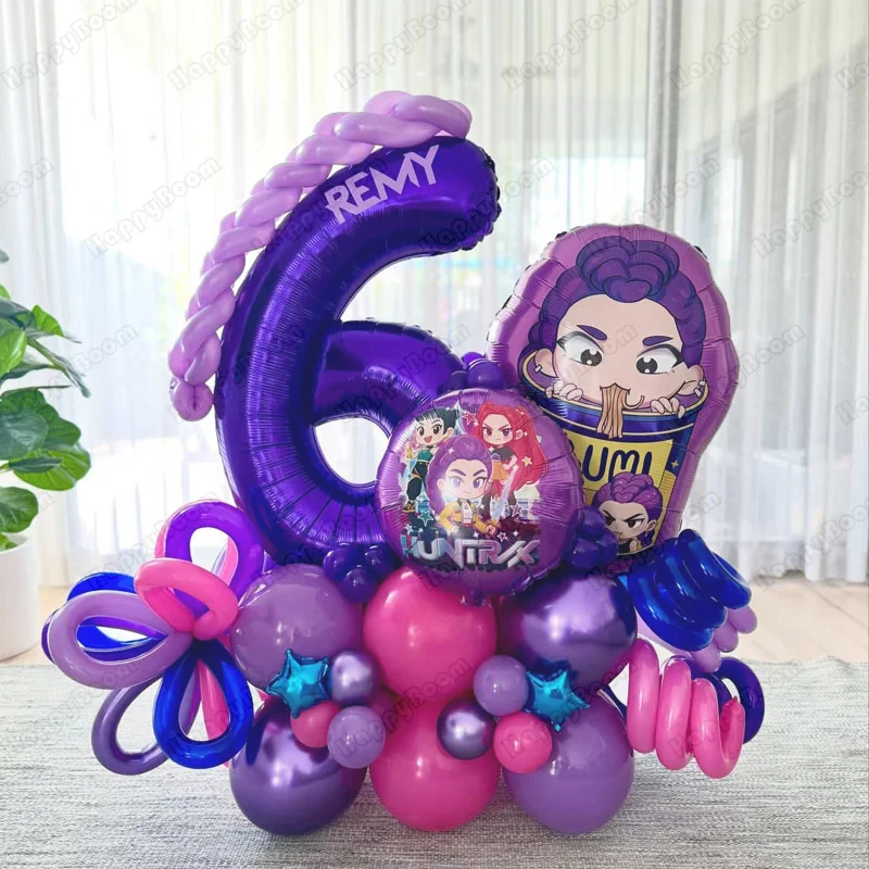 68Pcs Kawaii Purple Laser Mylar Foil Balloons Party Supplies Atmosphere Decoration Metallic Laser Balloons for Theme Party Gift