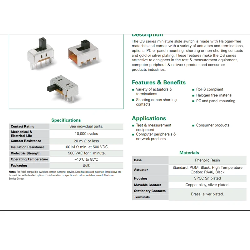 1 قطعة/السلع الولايات المتحدة الأمريكية C & K OS202011MV4QS1 تبديل التبديل مع قوس 6 دبوس 2-موقف العمودي الطاقة الشريحة التبديل